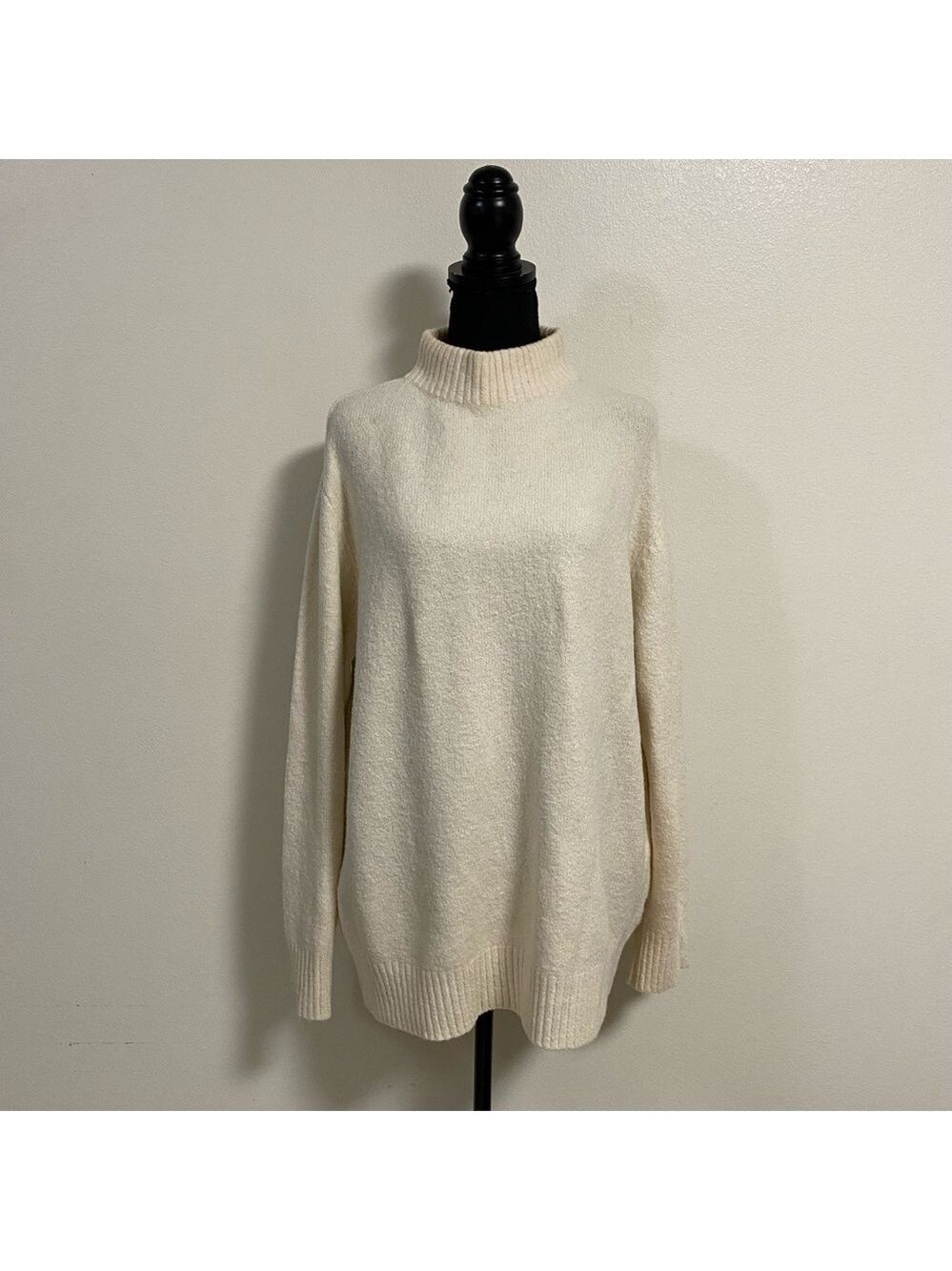 Jenni Kanye Sweater Women’s Size Small Cream Cotton Alpaca Wool sweater